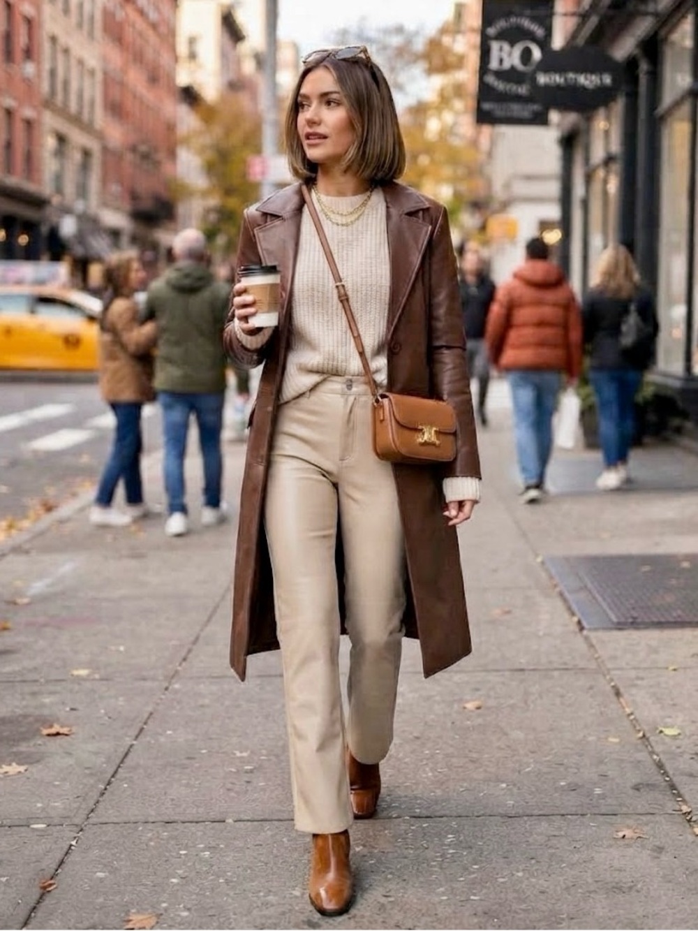 Zara Straight-Leg Cream Trousers